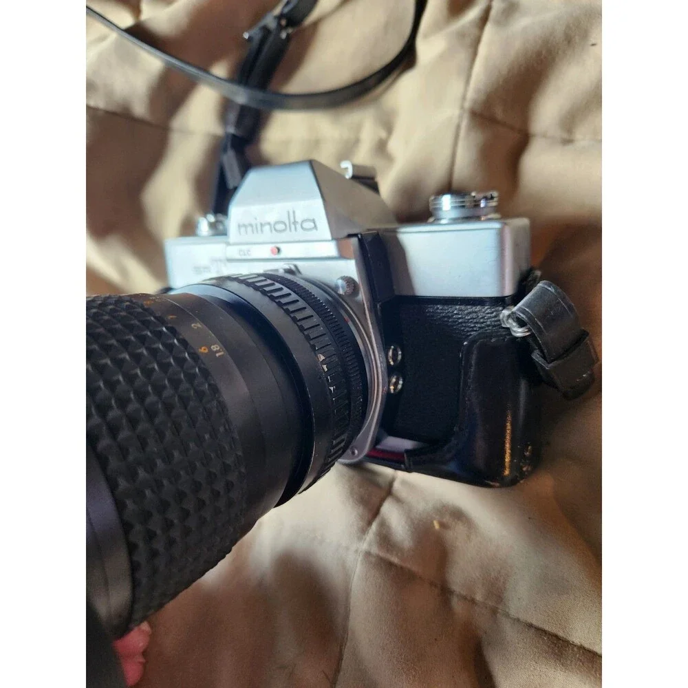 Minolta SRT 101 35mm Film SLR Camera w/ Promaster 35-105mm Zoom Lens - TESTED